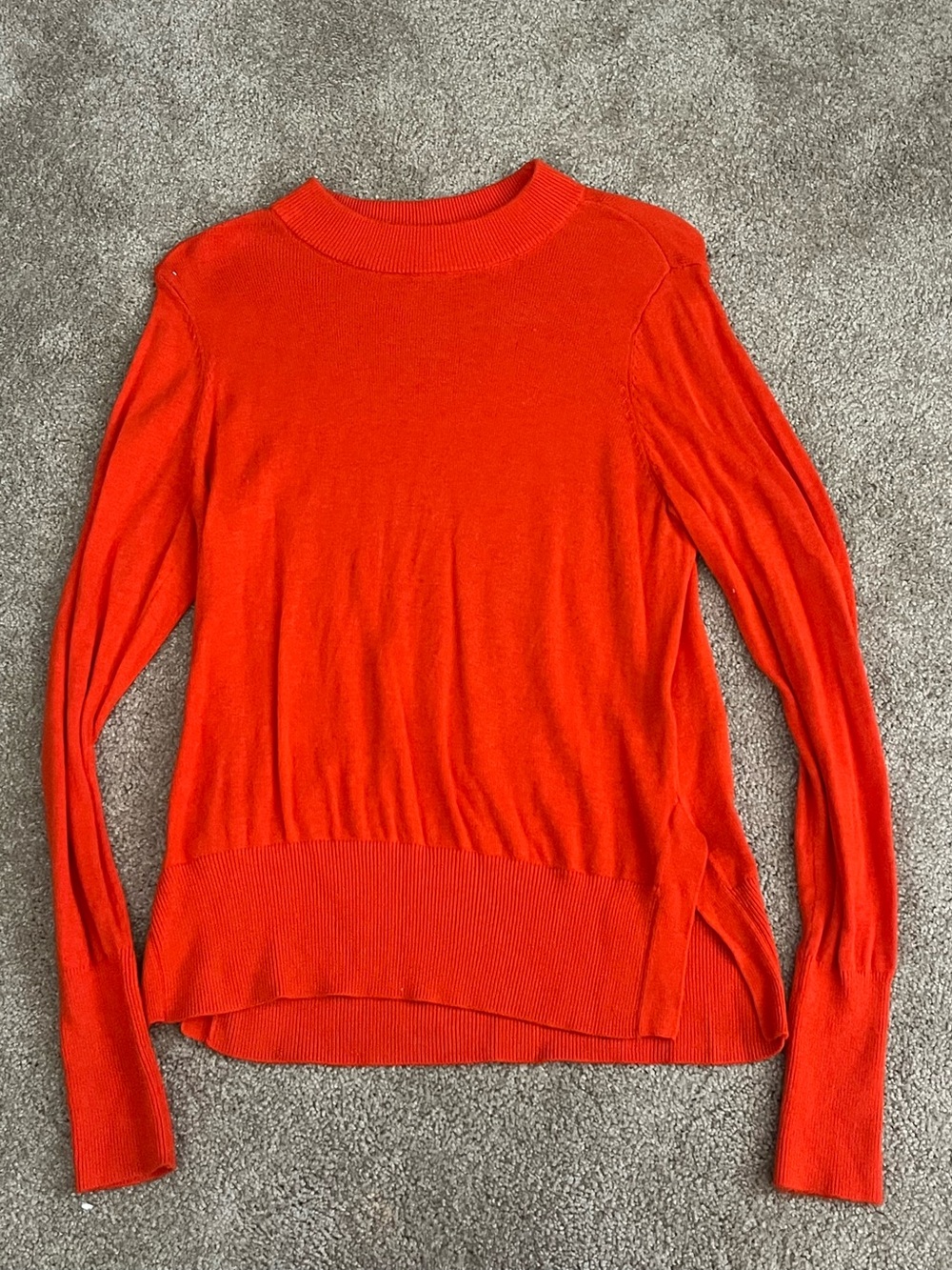 H&M Orange Long Sleeve Sweater Side Slit Medium